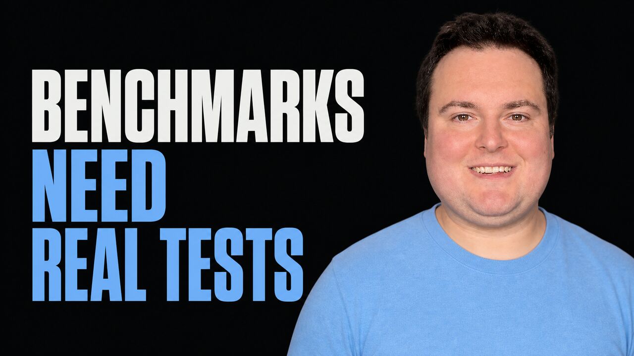 Portrait of Bijan Bowen beside the words Benchmarks Need Real Tests